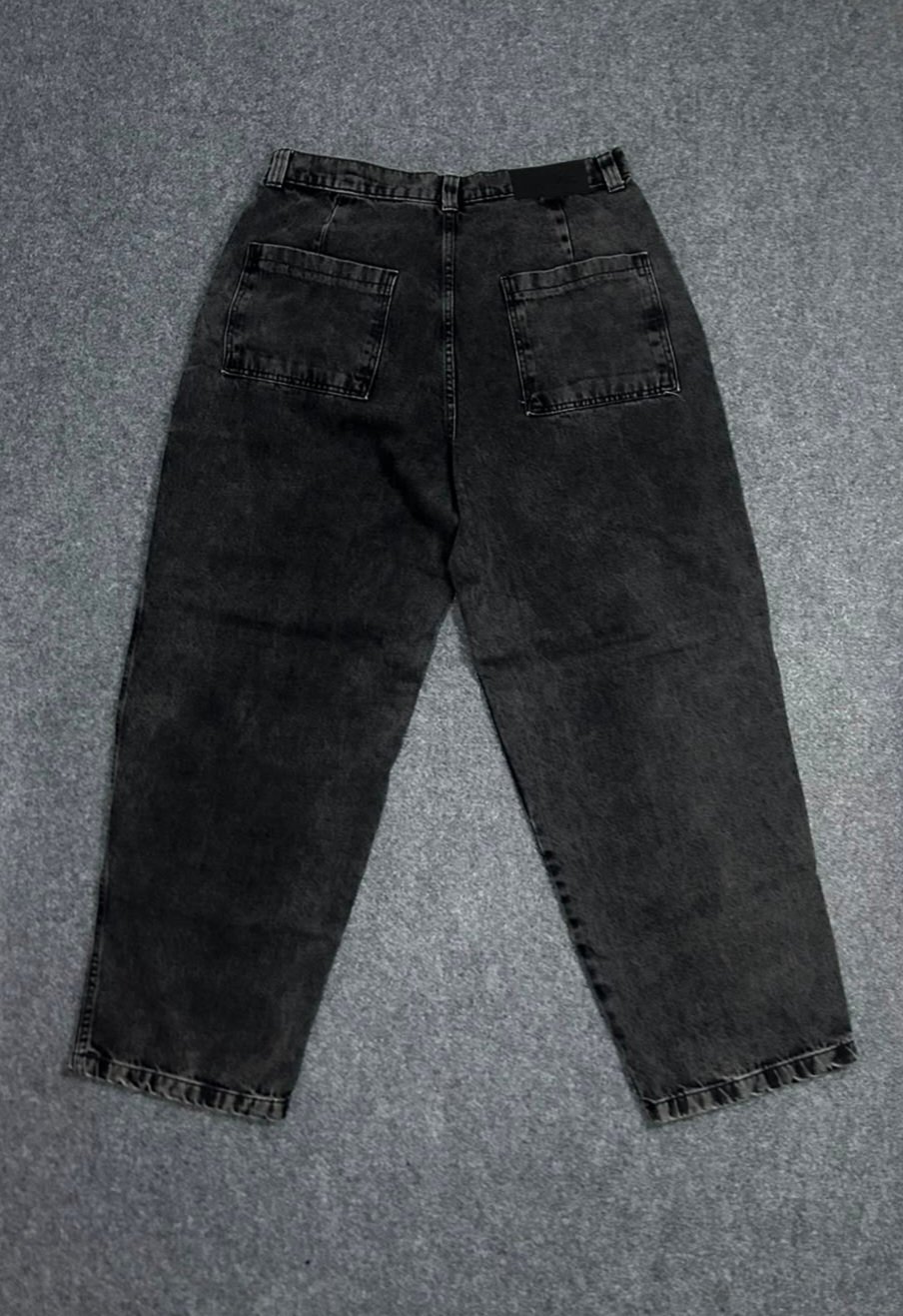 Calça Jeans Baggy Preta Bordada - Imagem 2
