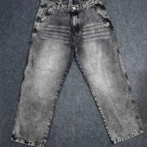 Calça Jeans Baggy Spider Cinza Estonada
